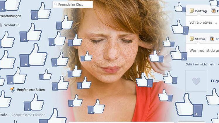 Zu viele Beiträge, auf die eine Reaktion erwartet wird: Facebook kann seine Nutzer durch das Gefühl der sozialen Verantwortung unter Druck setzen. Foto: Archiv, Fotomontage: Michael Beetz (ft)