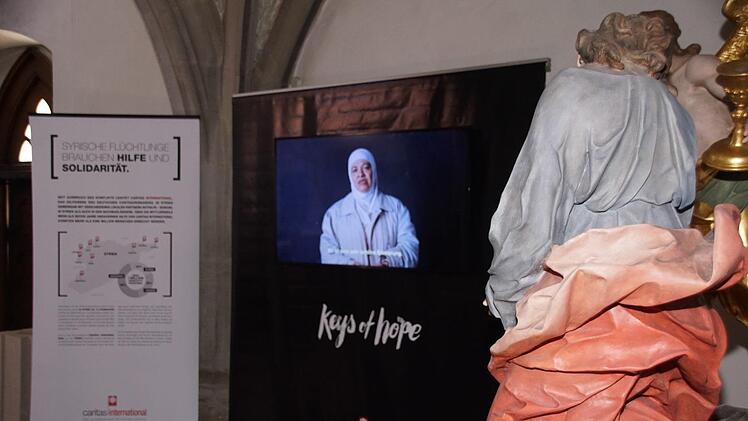In der multimedialen Ausstellung "keys of hope" erzählt unter anderem Yara aus Homs, was der Schlüssel ihres Hauses für sie als Flüchtling bedeutet.