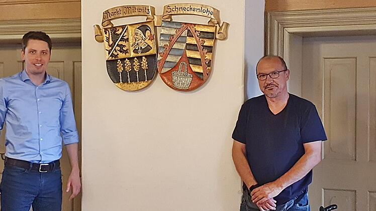 Der Mitwitzer Bürgermeister Oliver Plewa (links) und sein Amtskollege aus Schneckenlohe, Knut Morgenroth, sind die Vorsitzenden der Verwaltungsgemeinschaft. Maria Löffler