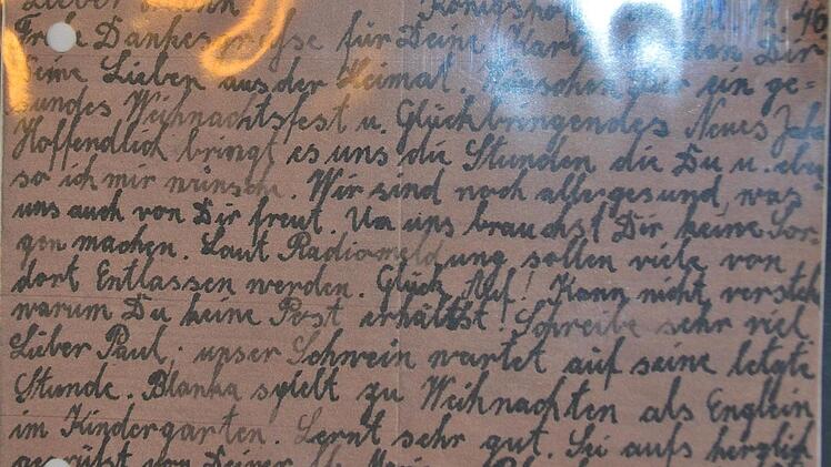 Feldpostbriefe aus der russischen Gefangenschaft lagen Erich Fries im Original vor. Foto: Hanns Friedrich
