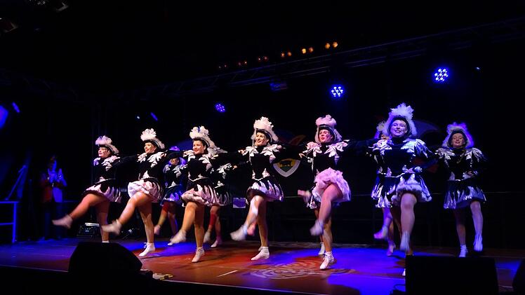 Fröhlich-elegant - die Garde tanzte für 1000 Kostümierte.