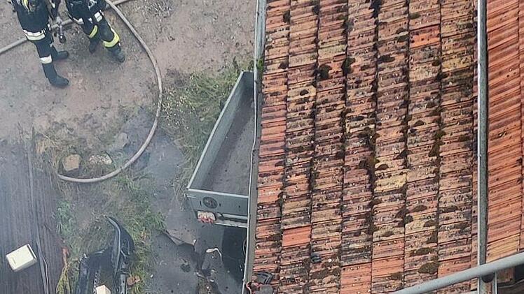 Scheunenbrand in Seubrigshausen. Foto: Mike Daum