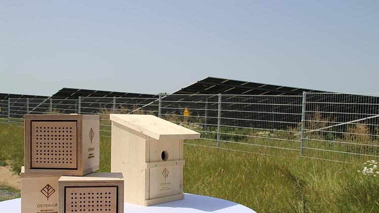 Bei der Veranstaltung präsentierte Insektenhotels und Vogelhäuschen.
