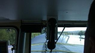 Die eingeschränkte Sicht aus der Kabine.