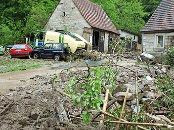 Ein Bild der Verwüstung bot sich nach dem Pfingsthochwasser an der Paßmühle. Archiovfoto: Michael Will