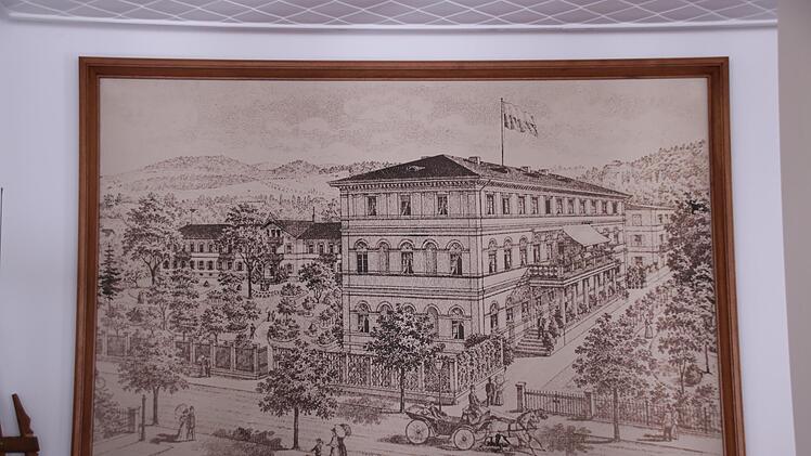 Das historische Gemälde vom Ballinghaus ist im Erdgeschoss zu sehen.