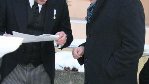 Philipp zu Guttenberg mit dem Kulmbacher Bürgermeister Henry Schramm. Foto: Sonja Adam