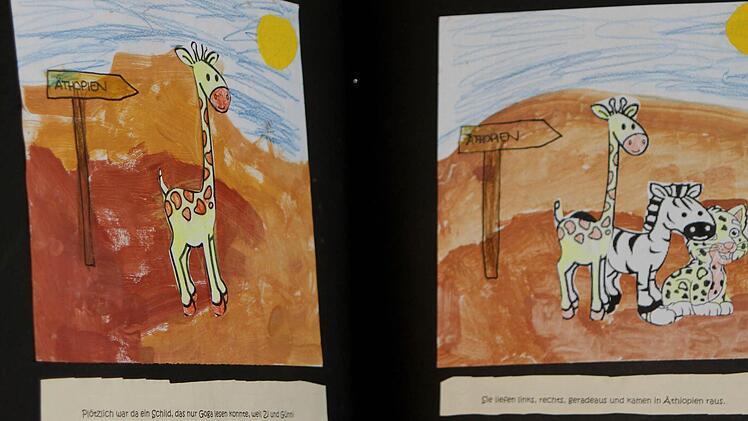 Tolle Bilder malten die Buben und Mädchen für das Buch.