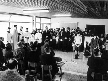 Bei der Einweihung der Hannberger Schule 1967