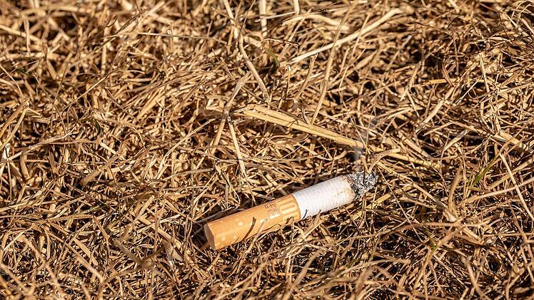Achtlos weggeworfene Zigarettenkippen erhöhen die Brandgefahr massiv.