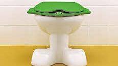 Fabelhaftes Kinderklo: Die Kombination aus WC-Sitz und -Deckel erinnert an eine Schildkröte, die Füße an Löwentatzen.  Foto: Vereinigung Deutsche Sanitärwirtschaft (VDS) / Keramag