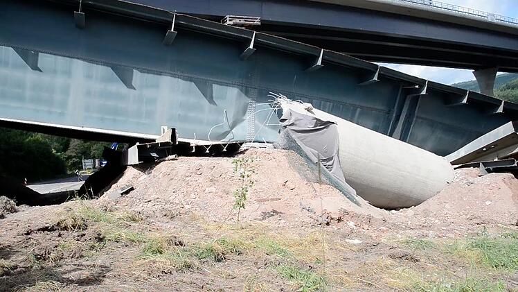 Sprengung der Sinntalbruecke