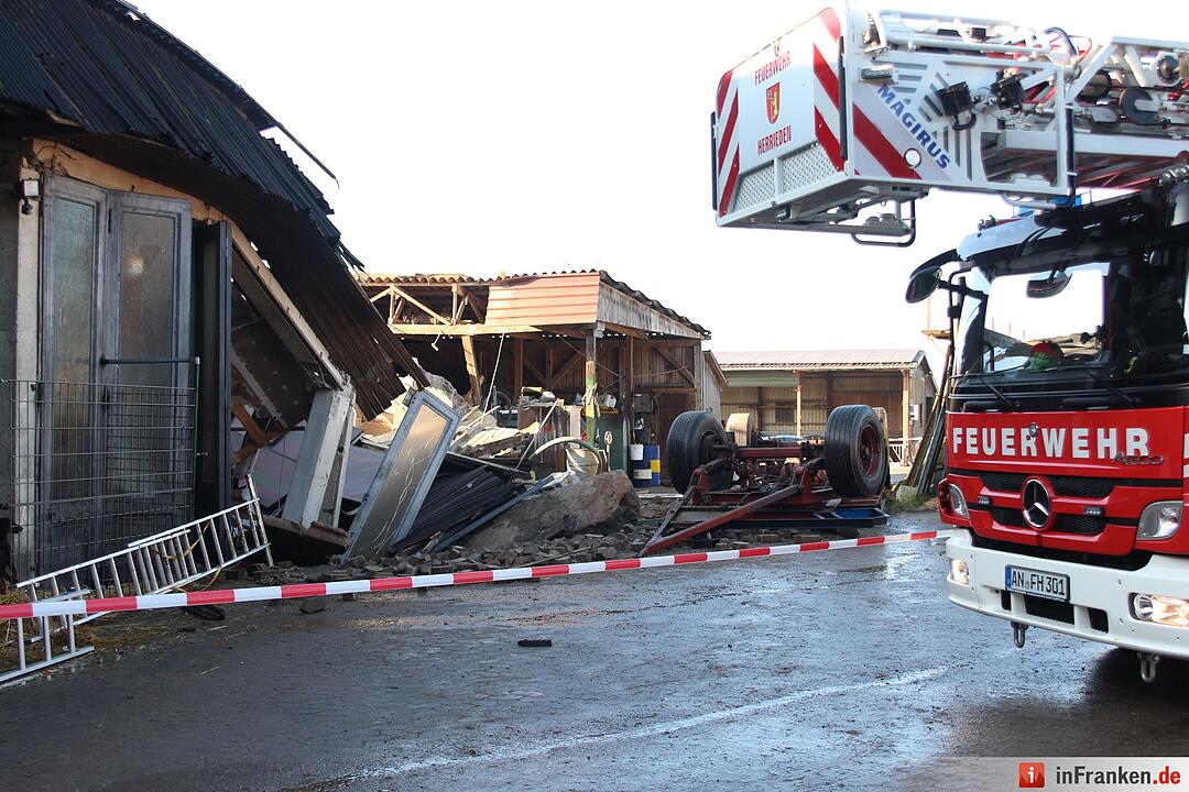 Explosion in Rinderzuchtbetrieb bei Herrieden