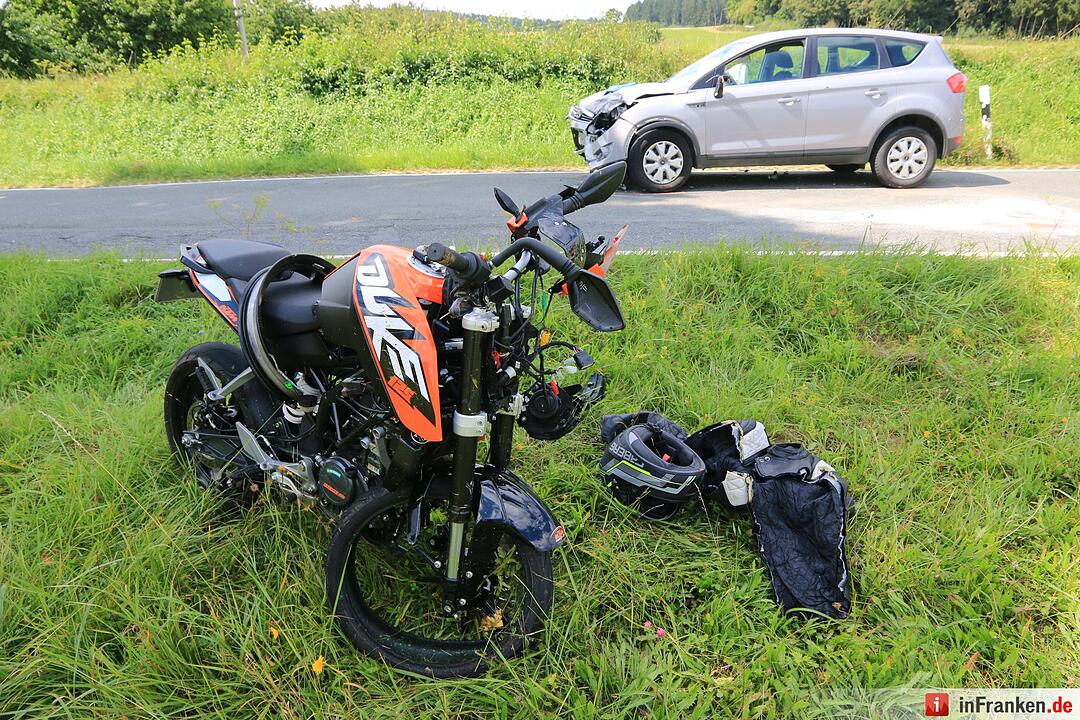 Junger Biker bei Unfall nahe Hiltpoltstein schwer verletzt