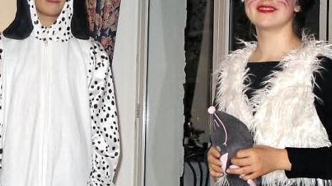 F&uuml;r Lacher bei der Weihnachtsfeier des MCC sorgten Florian Potzel als Hund und Fanny Bordfeldt als Katze, die an Weihnachten von einem Fettn&auml;pfchen ins n&auml;chste traten.  Foto: Stephan St&ouml;ckel