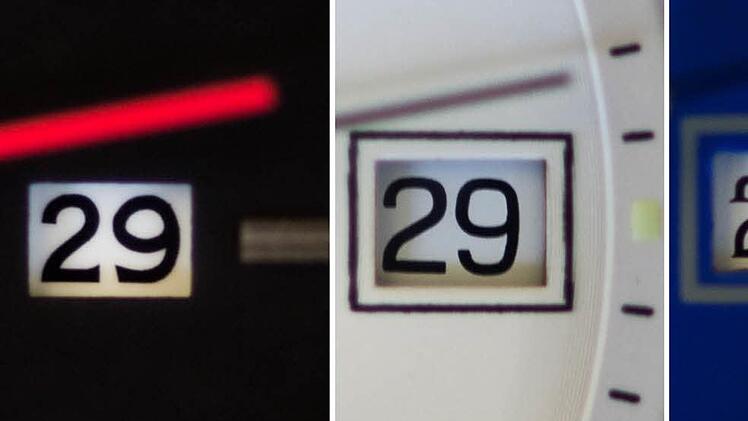 uf den Datumsanzeigen von Ziffernblättern verschiedener Armbanduhren ist die Zahl 29 zu sehen. 2016 ist ein Schaltjahr. Das Datum 29.02. gibt es dementsprechend nur alle vier Jahre. Foto: Lukas Schulze/dpa