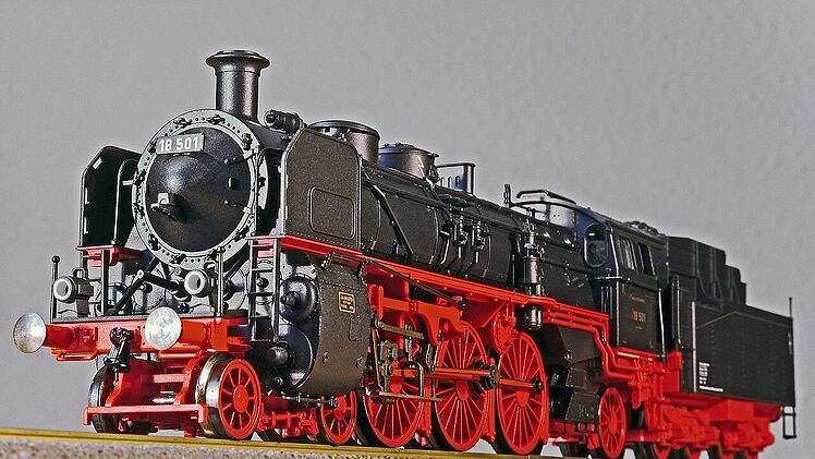 Eine Modell-Dampflok der Spur HO.
