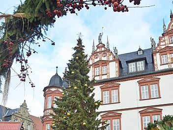 Ein mächtiger Weihnachtsbaum gehörte nicht schon immer zum Coburger Adventsmarkt dazu.  Foto: Rainer Lutz