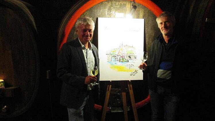 Professor Wolfgang Gehring (l.), ein langjähriger Freund von Carlo Dernbach (r.), skizzierte dessen künstlerischen Werdegang.