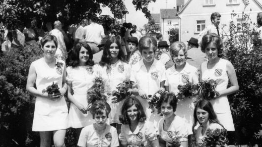 Die  Ehrendamen bei der 50-Jahr-Feier des TSV Ebenhausen im Jahre 1970. Foto: Archiv/TSV  Ebenhausen