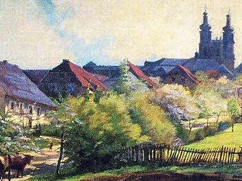 Kloster Banz war eines der Lieblingsmotive der Malerin - so sah sie Banz von ihrem Atelier aus.