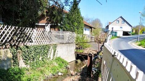 Noch ist keine Lösung für die notwendige Absturzsicherung und Beseitigung der Zufahrtsbrücke in der Himmelkroner Fichtelgebirgsstraße in Sicht.  Foto: Werner Reißaus