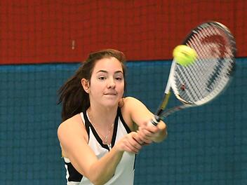Die Fuchsstädterin Anne Knüttel, hier bei den Eckstein Open 2018 in Bad Kissingen, ist wieder Deutsche Meisterin im Doppel.Hopf