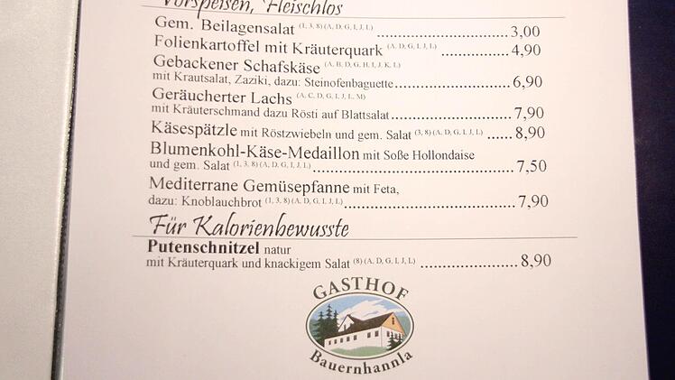 Blick in die Speisekarte für Allergiker  Foto: Friedwald Schedel