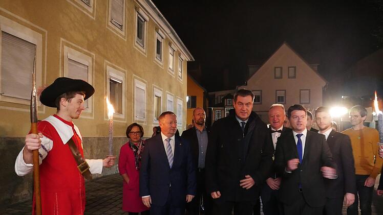 Ministerpräsident Markus Söder beim Neujahrsempfang in Münnerstadt.Heike Beudert