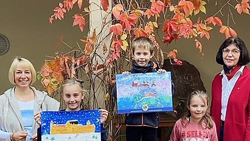 F&uuml;r das Titelbild wurde wieder ein Malwettbewerb durchgef&uuml;hrt: Sonja Erdel, Gewinner Maximilian Hellmuth, Maya Kemlein, Matilda Singer, Gabriele Gruschwitz.