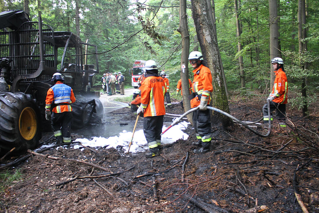 Nürnberg: Forstmaschine brennt - Waldbrand verhindert