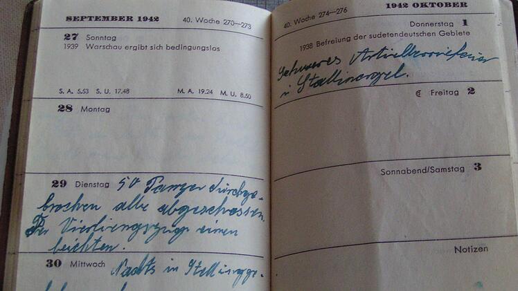 In diesem Tagebuch hat Dötzer seine Weltkriegserinnerungen festgehalten.
