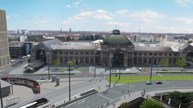 So soll der neue Vorplatz in Nürnberg mal aussehen. Animation: SÖR/Stadt Nürnberg