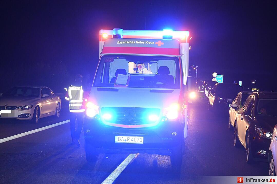Schwerer Unfall auf A70 bei Bamberg