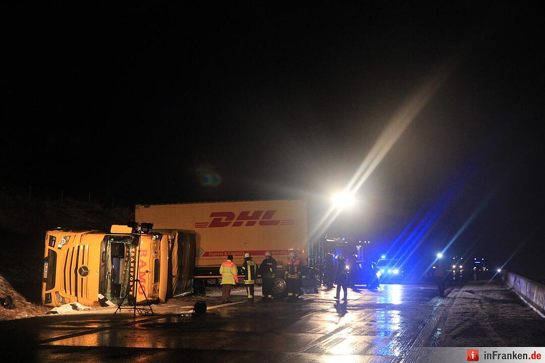 Tödliche Lasterunfall in Unterfranken: Lkw-Fahrer stirbt auf der A71