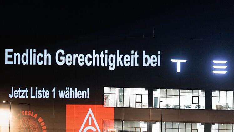 IG Metall Aktion bei Tesla