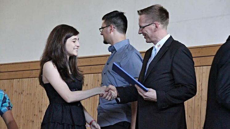 Bei der Gratulation.