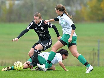 Jana Scheidig (li.) und der SC Adelsdorf brachten am vergangenen Wochenende die Ezelsdorfer Reserve zu Fall, die nun Tabellenführer Lonnerstadt schlug, und legten in Effeltrich einen 3:0-Sieg nach. Foto: Picturedreams