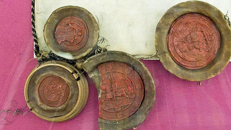 Siegel unter dem Ehevertrag Johann Casimirs mit Anna , der Tochter des August von Sachsen.