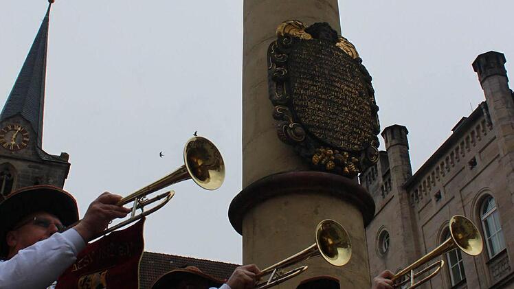 Am Melchior-Otto-Platz erklingen die Fanfaren. Foto: Marco Meißner