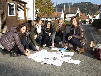 Mit dem Thema "Potentialgebiet für Ferienwohnungen" befassten sich diese jungen Damen und nutzen die Sonne zu einem Meinungsaustausch. Fotos: Deuerling