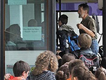 Schüler steigen in einen Schulbus. Eltern in Albertshausen kritisieren die ungünstigen Fahrtzeiten.  Foto: Archiv