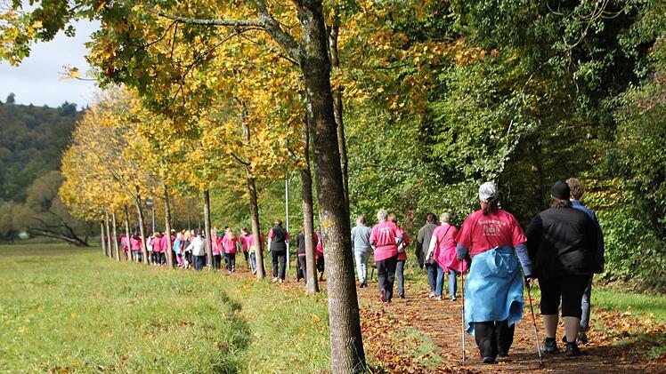 Jährlich am 3. Oktober laufen in Bad Brückenau Frauen zugunsten der Brustkrebsvorsorge. Foto: Ulrike Müller
