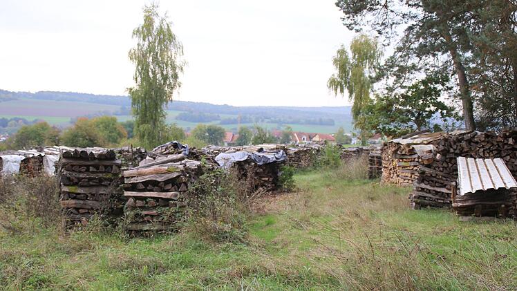 Der Holzplatz in Oberthulba.  Die Ortsbeauftragte von Oberthulba und 3. Bürgermeisterin, Margot Schottdorf, will einen Plan erstellen, Luftbilder lägen vor. Zur Zeit  wisse niemend genau, wem welch Parzelle gehöre. Hilmar Ruppert