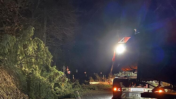 Ein Langholztransporter kam der Feuerwehr Bad Kissingen und Hausen zu Hilfe.