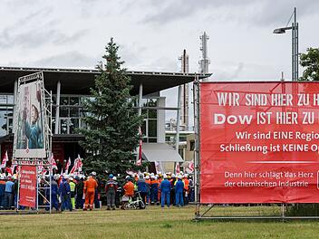 Protest gegen die Stilllegungspl&auml;ne von Dow Chemical