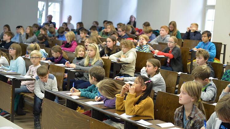 Am Samstag ging es an der Bamberger Kinder-Uni um die Frage, ob Bäume Tagebuch schreiben. Foto: Ronald Rinklef