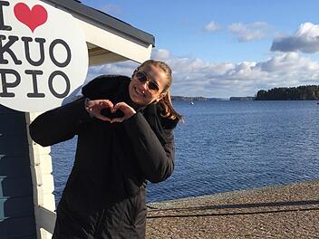 Juliana Schmidt im Hafen von Kuopio. Foto: Juliana Schmidt