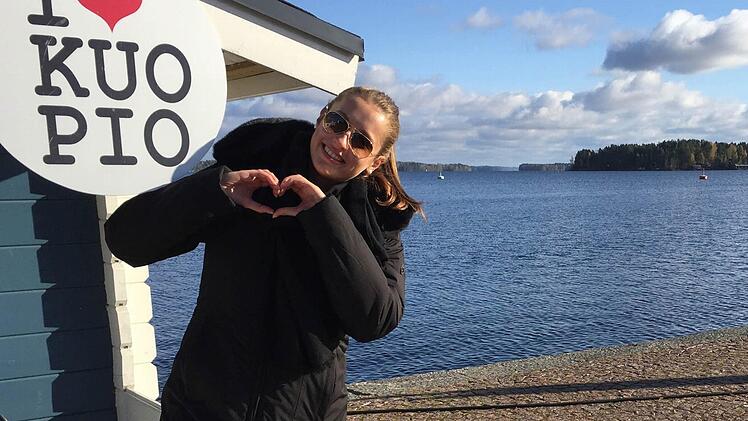 Juliana Schmidt im Hafen von Kuopio. Foto: Juliana Schmidt