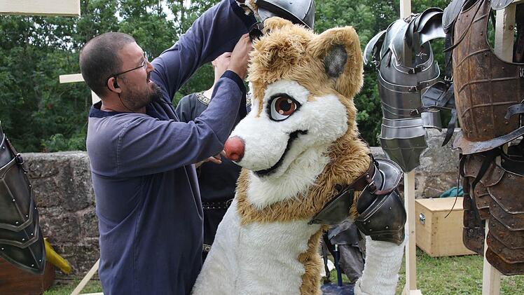 Auch der "gute Wolf" ließ sich eine Ritterrüstung anlegen. Foto: Michael Stelzner